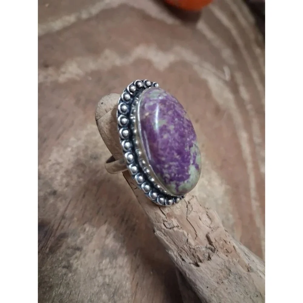 Size 6.5 Atlantisite boho handmade statement ring